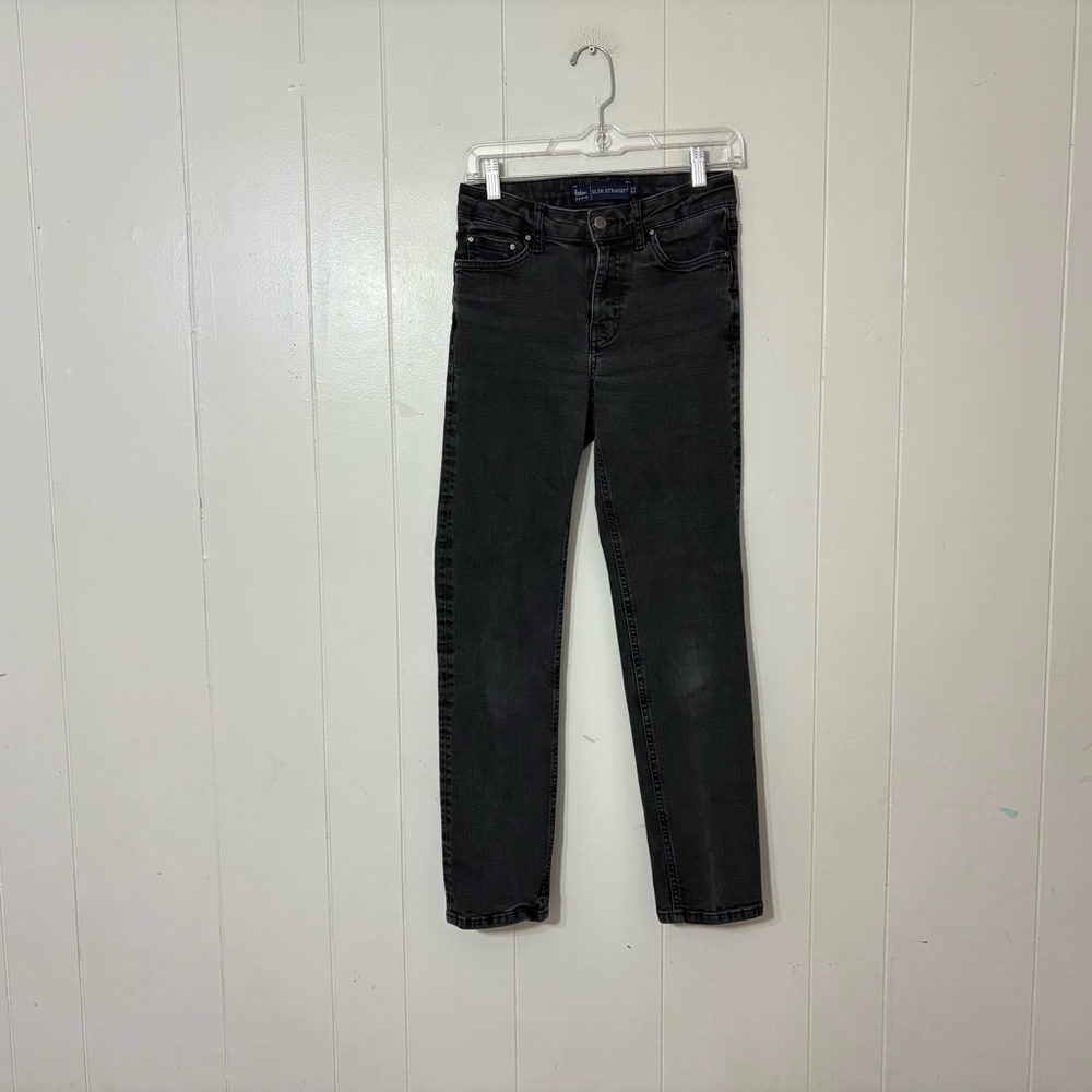Boden Slim Straight Black Jeans Womens US 4R Mid Rise Stretch Denim
